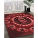 Patterned Crimson Red Rug in Family Room, pat1374rd