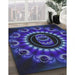 Machine Washable Transitional Slate Blue Rug in a Family Room, wshpat1374