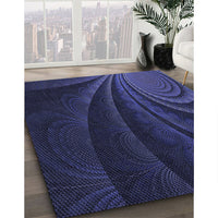 Patterned Night Blue Rug, pat1375blu