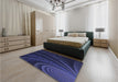 Patterned Night Blue Rug in a Bedroom, pat1375blu