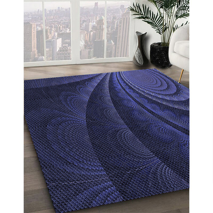 Machine Washable Transitional Night Blue Rug in a Family Room, wshpat1375blu