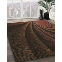 Patterned Black Brown Rug, pat1375brn