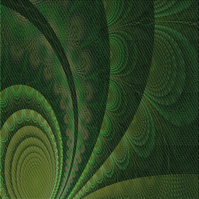 Sideview of Patterned Black Rug, pat1375grn