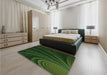 Patterned Black Rug in a Bedroom, pat1375grn