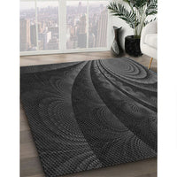 Patterned Midnight Gray Rug, pat1375gry