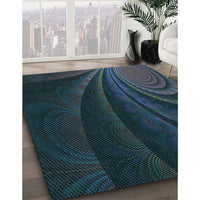 Patterned Blue Rug, pat1375lblu