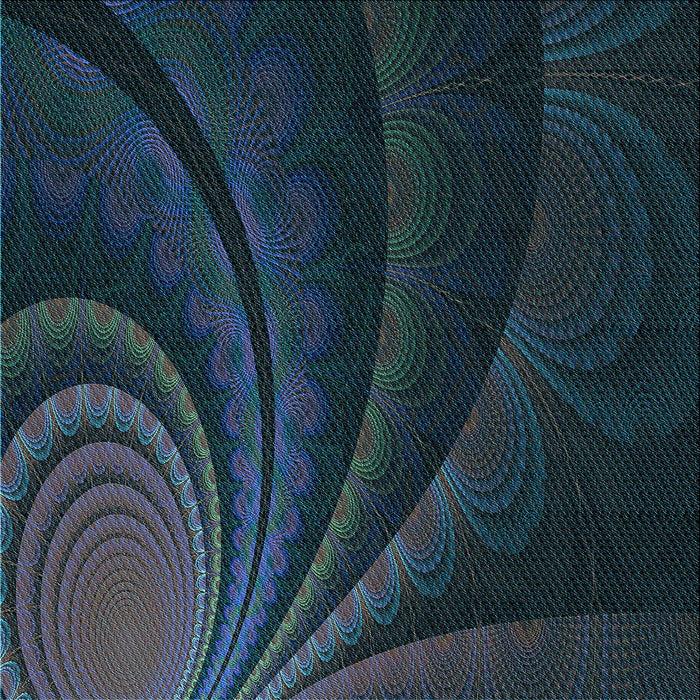 Round Patterned Blue Rug, pat1375lblu