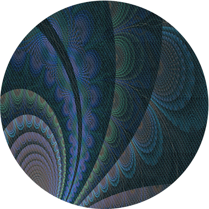 Square Patterned Blue Rug, pat1375lblu