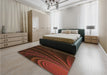 Patterned Saddle Brown Rug in a Bedroom, pat1375org