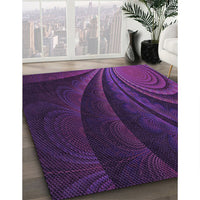 Patterned Dark Purple Rug, pat1375pur