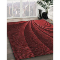 Patterned Maroon Red Rug, pat1375rd