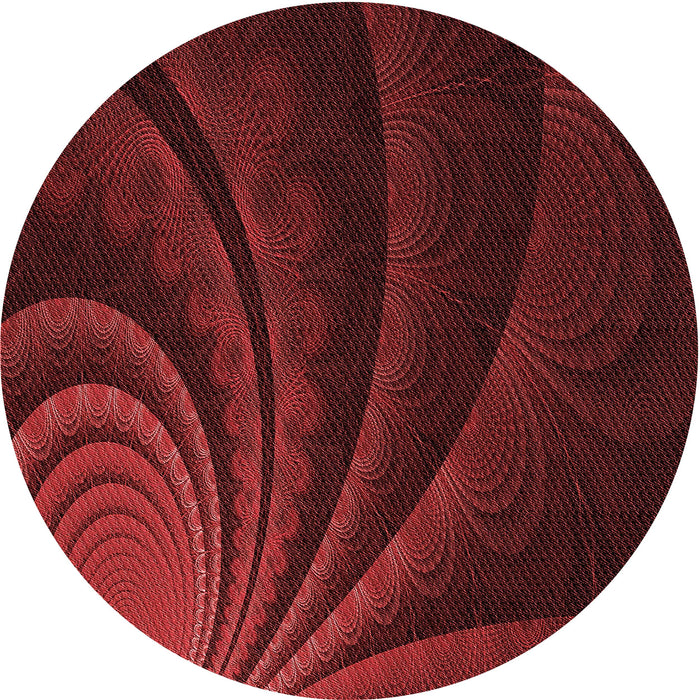 Square Patterned Maroon Red Rug, pat1375rd