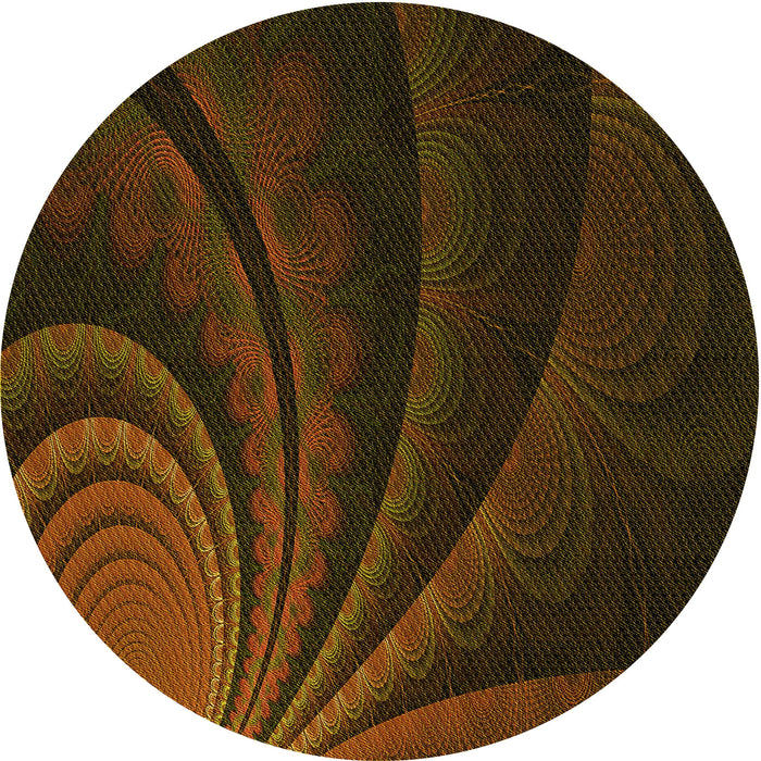 Square Machine Washable Transitional Dark Bronze Brown Rug in a Living Room, wshpat1375yw