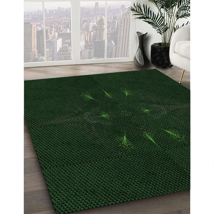 Machine Washable Transitional Deep Emerald Green Rug in a Family Room, wshpat1376grn