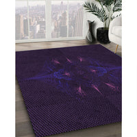 Patterned Black Rug, pat1376pur