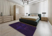 Patterned Black Rug in a Bedroom, pat1376pur