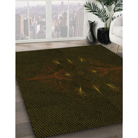 Patterned Black Rug, pat1376yw