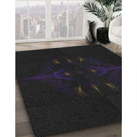 Patterned Light Black Novelty Rug, pat1376