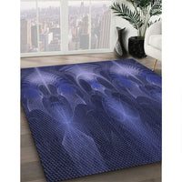 Patterned Royal Blue Rug, pat1377blu