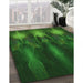 Machine Washable Transitional Deep Emerald Green Rug in a Family Room, wshpat1377grn