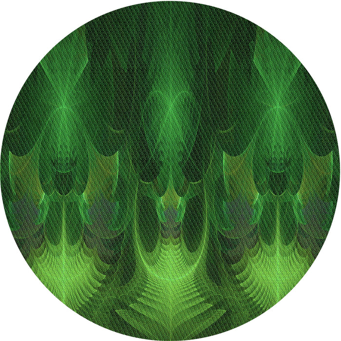 Square Machine Washable Transitional Deep Emerald Green Rug in a Living Room, wshpat1377grn