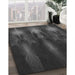 Patterned Charcoal Black Rug in Family Room, pat1377gry