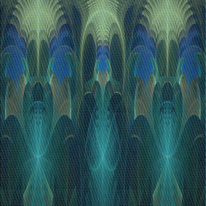 Patterned Aquamarine Stone Green Rug, pat1377lblu