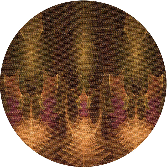 Square Patterned Mahogany Brown Rug, pat1377org