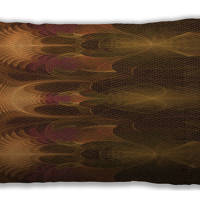 Patterned Rectangular Mahogany Brown Lumbar Throw Pillow, 13 inch by 19 inch, lbpat1377org