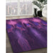 Patterned Dark Orchid Purple Rug in Family Room, pat1377pur