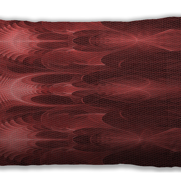 Patterned Rectangular Crimson Red Lumbar Throw Pillow, 13 inch by 19 inch, lbpat1377rd