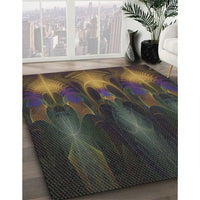 Patterned Mid Gray Novelty Rug, pat1377