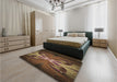 Patterned Light Brown Rug in a Bedroom, pat1378brn