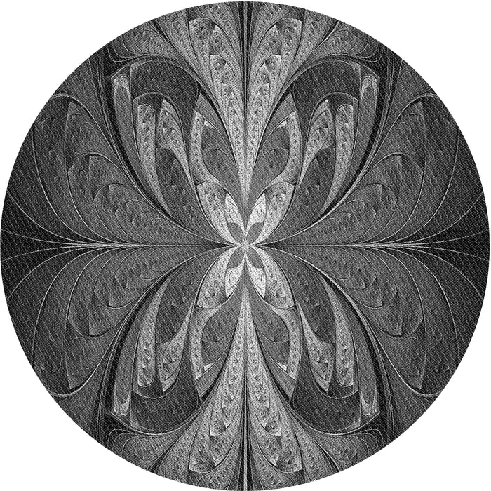 Square Patterned Charcoal Black Rug, pat1378gry