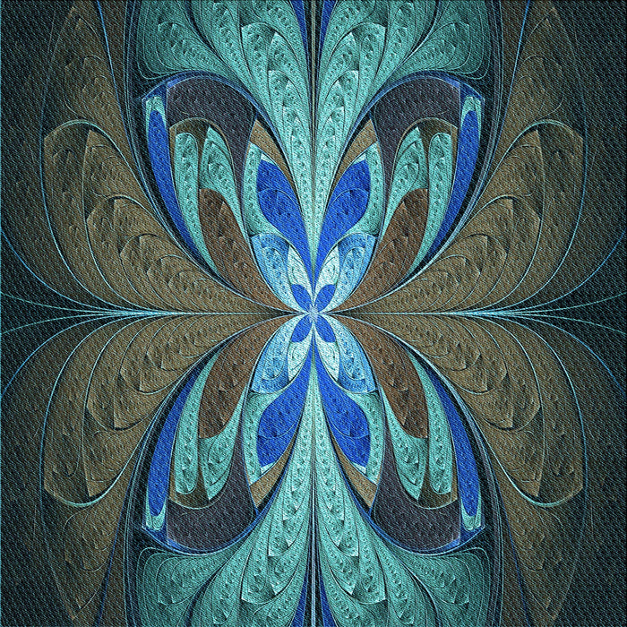 Round Patterned Deep-Sea Green Rug, pat1378lblu