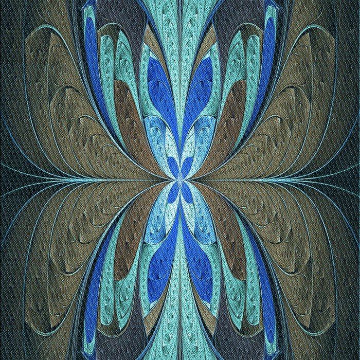 Patterned Deep-Sea Green Rug, pat1378lblu