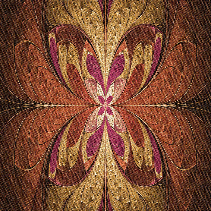 Round Patterned Orange Rug, pat1378org