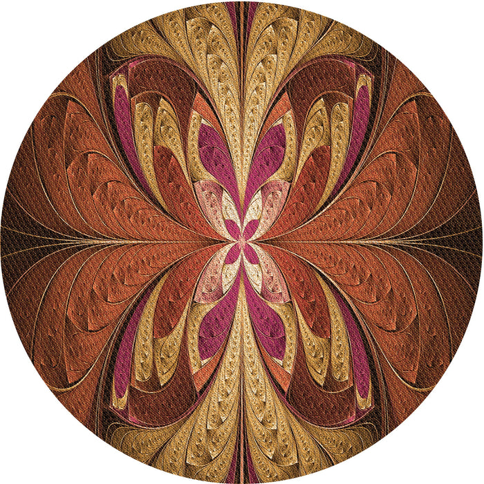 Square Patterned Orange Rug, pat1378org