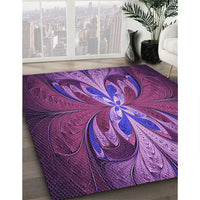 Patterned Medium Orchid Purple Rug, pat1378pur