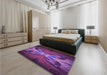 Patterned Medium Orchid Purple Rug in a Bedroom, pat1378pur