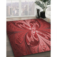 Patterned Red Rug, pat1378rd