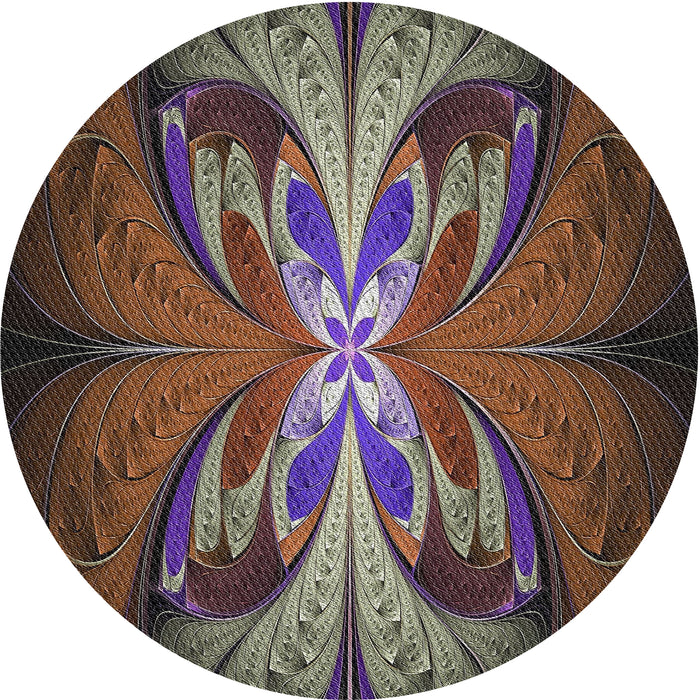 Sideview of Patterned Dark Almond Brown Novelty Rug, pat1378