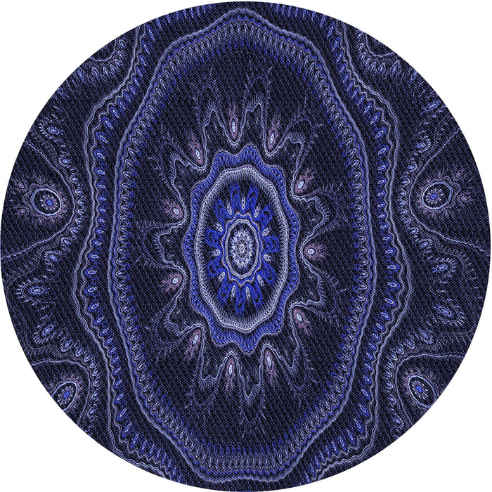 Square Patterned Deep Periwinkle Purple Rug, pat1379blu