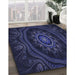 Machine Washable Transitional Deep Periwinkle Purple Rug in a Family Room, wshpat1379blu