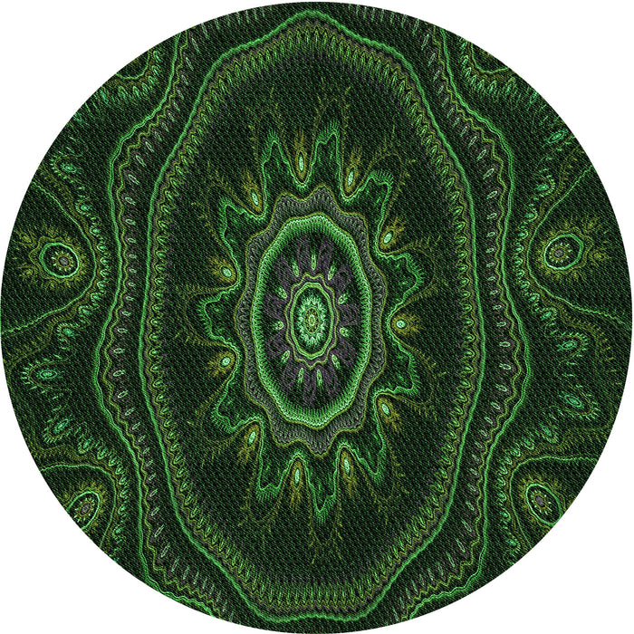 Square Patterned Black Rug, pat1379grn