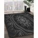 Patterned Black Rug in Family Room, pat1379gry