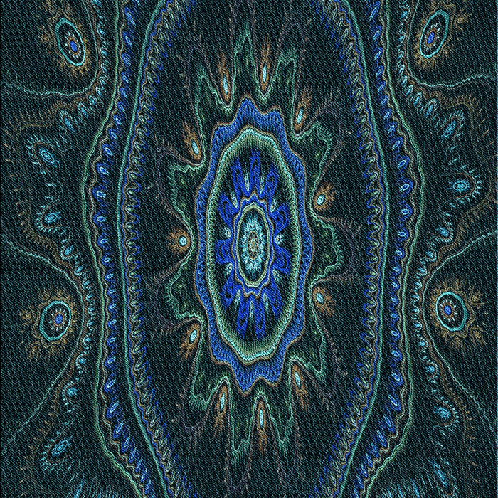 Patterned Black Rug, pat1379lblu