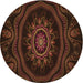 Square Machine Washable Transitional Saddle Brown Rug in a Living Room, wshpat1379org