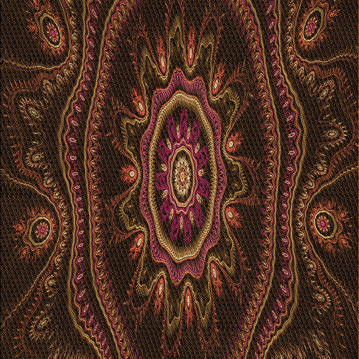 Patterned Saddle Brown Rug, pat1379org