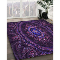 Patterned Deep Purple Rug, pat1379pur